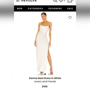 NEW Lovers + Friends White Karma Maxi Dress, S, NWOT Never Worn